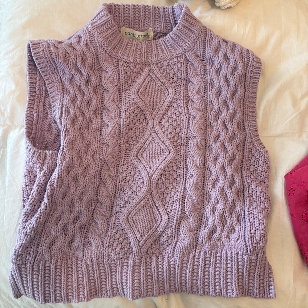 Women's Purple Cable Knit Vest from Pants store